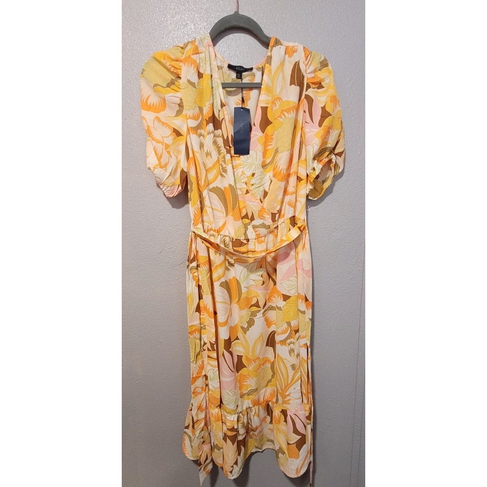 NWT Eclair Yellow Floral Dress L